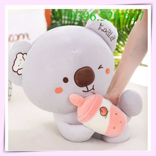 Gấu Bông Chuột Ôm Bình Sữa Koala Đáng Yêu Chất Bông Vải Mềm Mịn Qùa Tặng Sinh Nhật Cho Bé