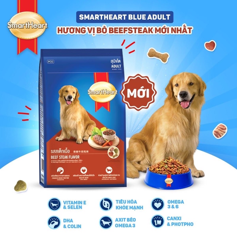 Hạt SmartHeart cho chó- Puppy chó con, Adult trưởng thành, Power Pack cơ bắp, Small Breed chó nhỏ và vừa