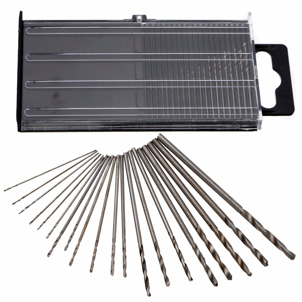 Hộp 20 Mũi Khoan Xoắn Mini HSS 0.3-1.6mm