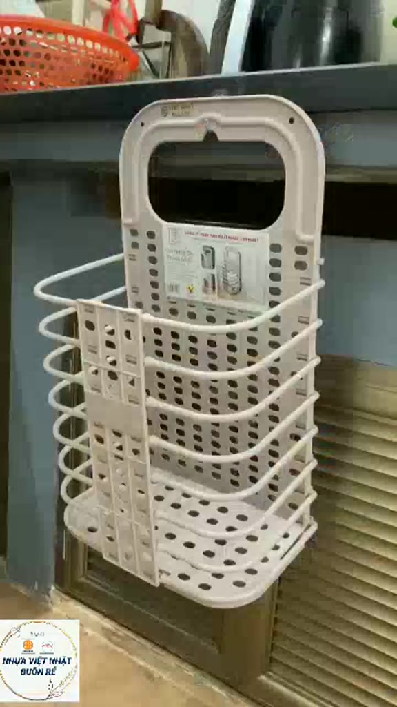 Giỏ đựng đồ gấp gọn thông minh Việt Nhật tặng móc dính trong (3379), giỏ treo tường đựng quần áo đồ dùng nhà tắm | BigBuy360 - bigbuy360.vn