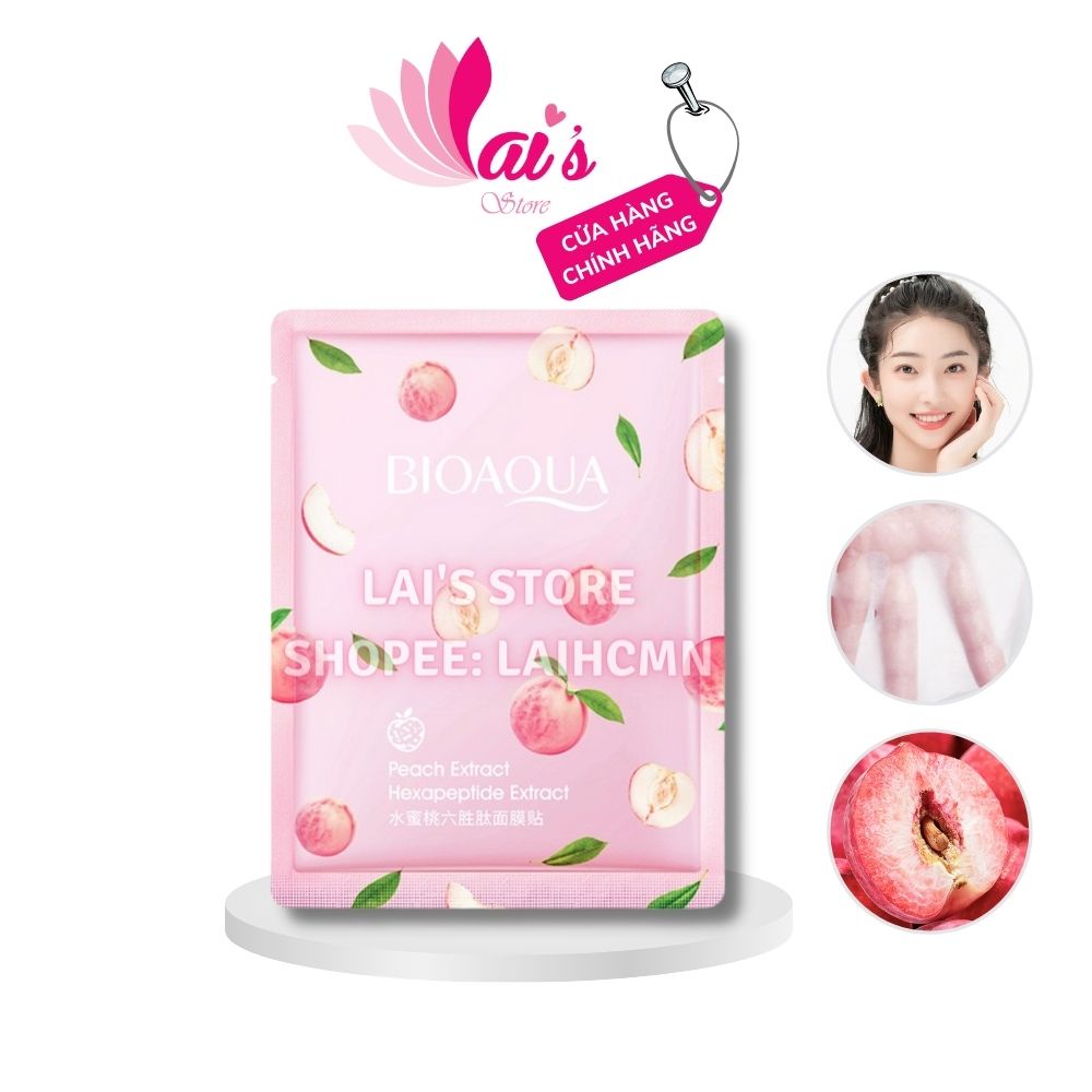 Mặt Nạ Quả Đào Bioaqua Peach Extract Dưỡng Ẩm, Trắng Da, Se Khít Lỗ Chân Lông Mask Nội Địa Trung Chính Hãng