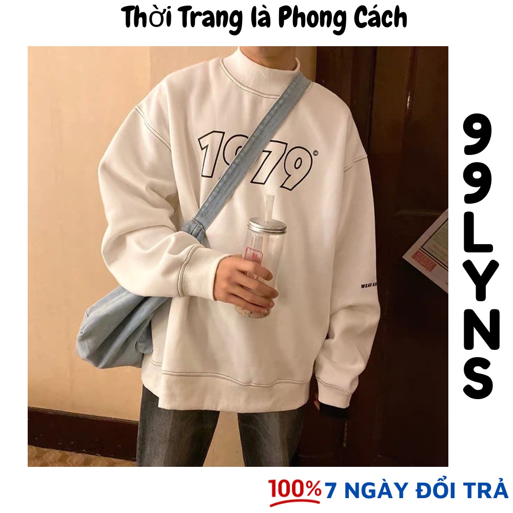 Áo sweater nam nữ form rộng nỉ unisex thu đông dưới 70kg 1979 - 99LYNS | BigBuy360 - bigbuy360.vn