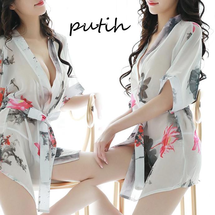 Giao Hàng Miễn Phí (RA-129)|Đầm Ngủ Kiểu Kimono Gợi Cảm Chất Liệu Chiffon A187-2 | BigBuy360 - bigbuy360.vn