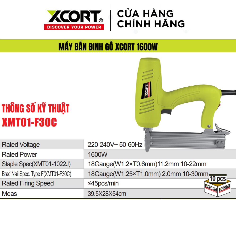 Máy bắn đinh-Máy bắn đinh gỗ pallet chạy điện 1600W XCORT