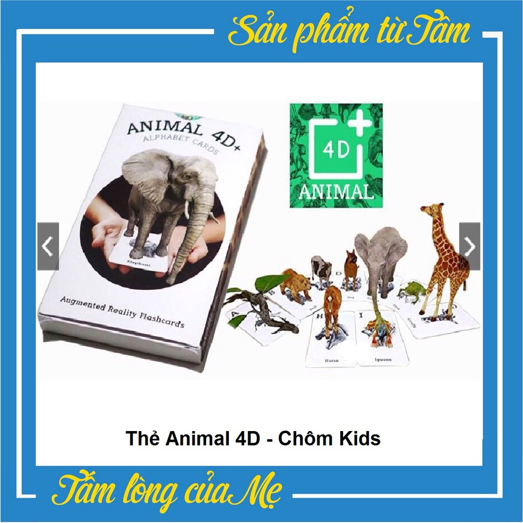 Đồ chơi Bộ thẻ tiếng Anh 31 hình ANIMAL 4D - Món quà ý nghĩa cho bé