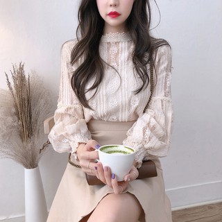 (ORDER) Áo sơ mi ren hoa nữ tiểu thư Hàn Quốc sang trọng -Kèm ảnh thật