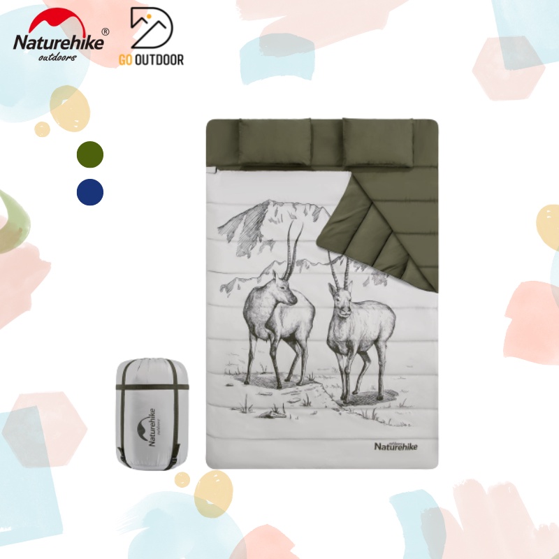 Túi Ngủ 2 Người Kèm Gối Đa Năng Naturehike NH21MSD06