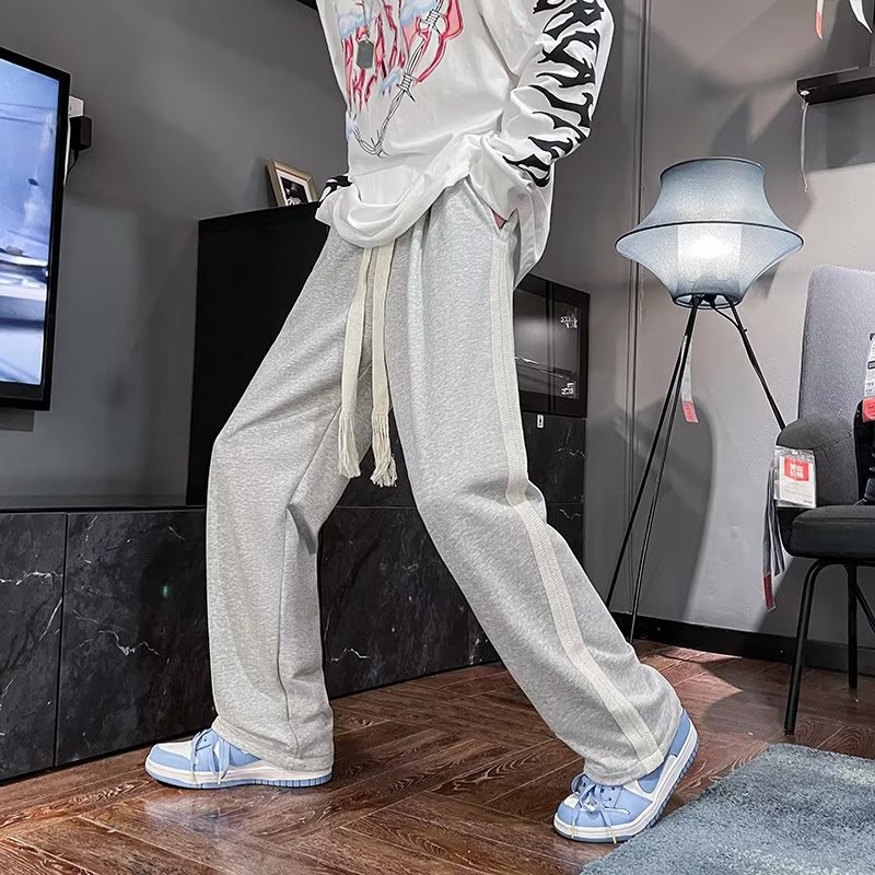 Quần Dài Dáng Rộng Lưng Thun Co Giãn Tốt Cỡ Lớn M-3XL Phong Cách Hip Hop Thời Trang Đường Phố Nhật Bản Cho Nam