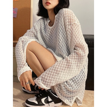 Áo khoác chống nắng ZHELIHANGFEI dài tay dáng rộng thiết kế giản dị thời trang