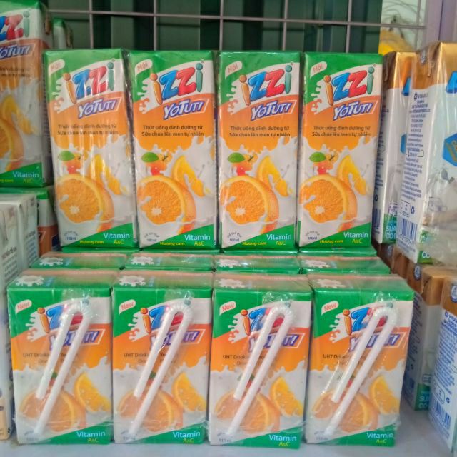 Lốc Sữa tươi hương cam izzi 4 hộp ×110ml