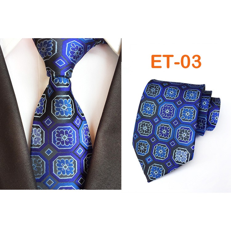 Mới Cà Vạt Lụa 8cm Họa Tiết Hoa Thời Trang Cho Nam