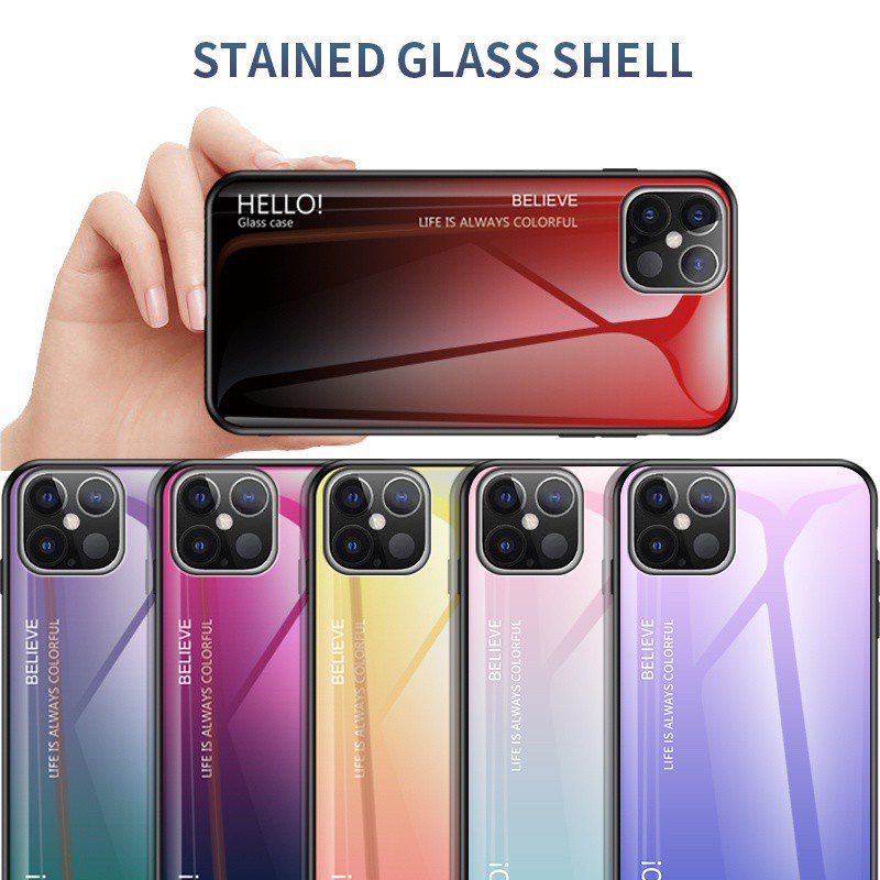 Ốp điện thoại mặt kính màu gradient sành điệu cho Google Pixel 4 4xl 4a 4a 5g