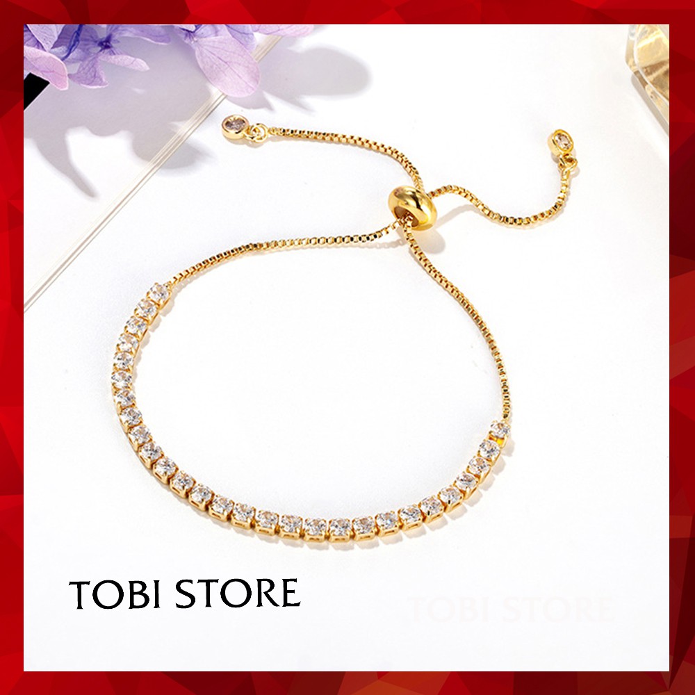 Vòng tay dây rút titan đính đá TOBI STORE HOT TREND 2021 TB334