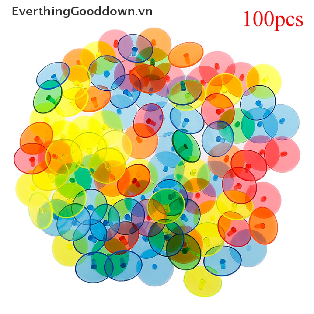 Everthinggooddown Set 100 Phụ Kiện Đánh Dấu Vị Trí Bóng Golf Bằng Nhựa Tròn Nhiều Màu Sắc