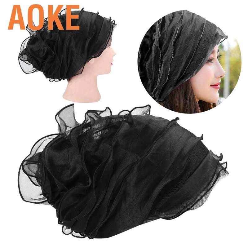 Khăn Turban Quấn Đầu Màu Đen Phong Cách Tôn Giáo Cho Nữ