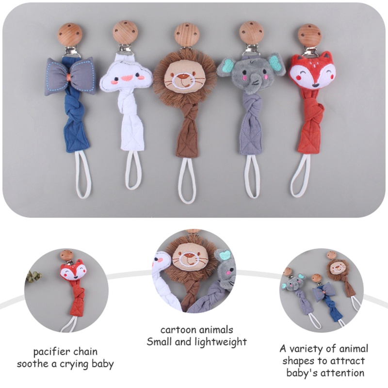 Giá Đỡ Núm Vú Giả Bằng Cotton Họa Tiết Động Vật Hoạt Hình Cho Bé Sơ Sinh