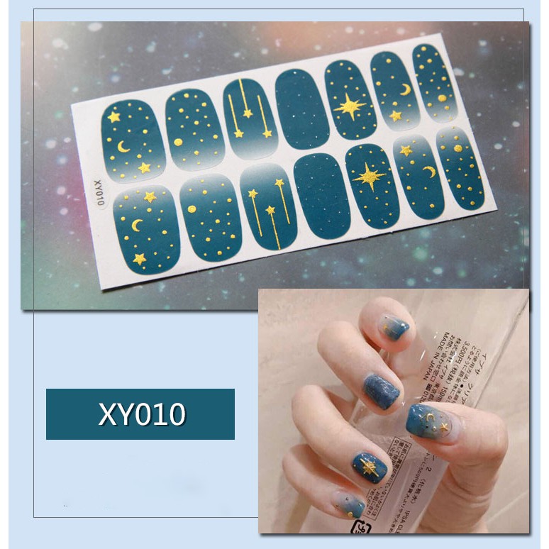 Bộ 14 miếng dán móng tay làm nail - Sticker dán trang trí móng tay họa tiết dễ thương