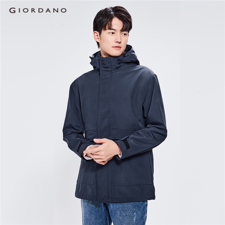 GIORDANO MEN Polar fleece-lined big pockets hooded jacket 01072678