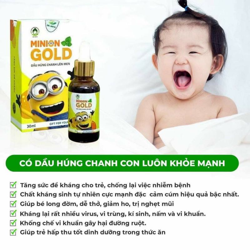 [ CAM KẾT CHÍNH HÃNG] Tinh dầu húng chanh Minion gold - dầu húng chanh lên men minion