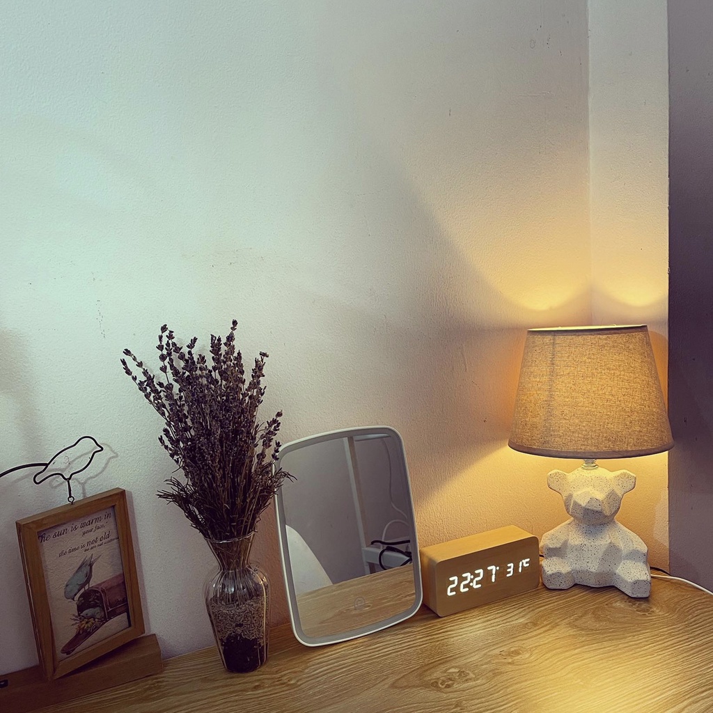Đèn ngủ để bàn LART DBG002 trang trí phòng hình gấu dễ thương phù hợp phòng dưới 15m2 điều chỉnh sáng tiện lợi