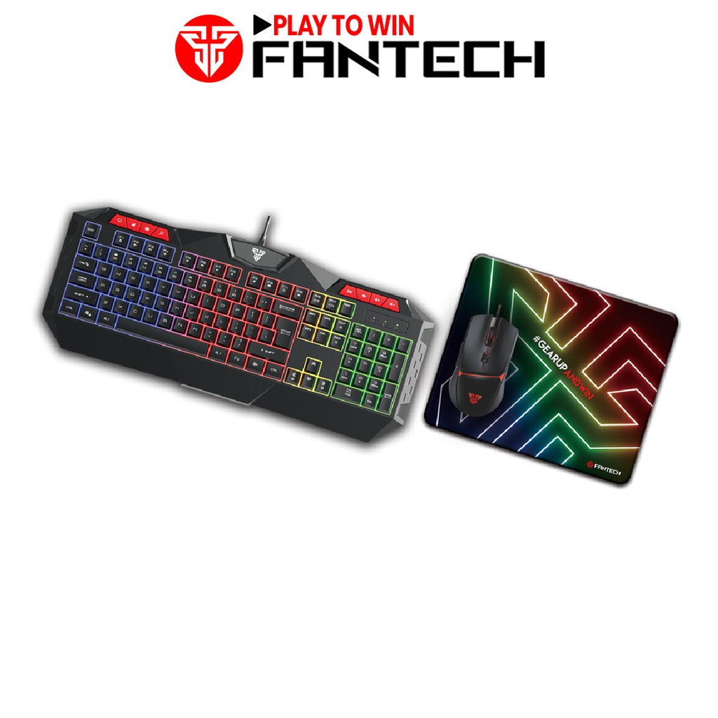 Combo Bàn Phím + Chuột + Lót Chuột Gaming FANTECH P31 GAMING POWER PACK Phím LED Backlit Rainbow  26 Phím Anti Ghosting