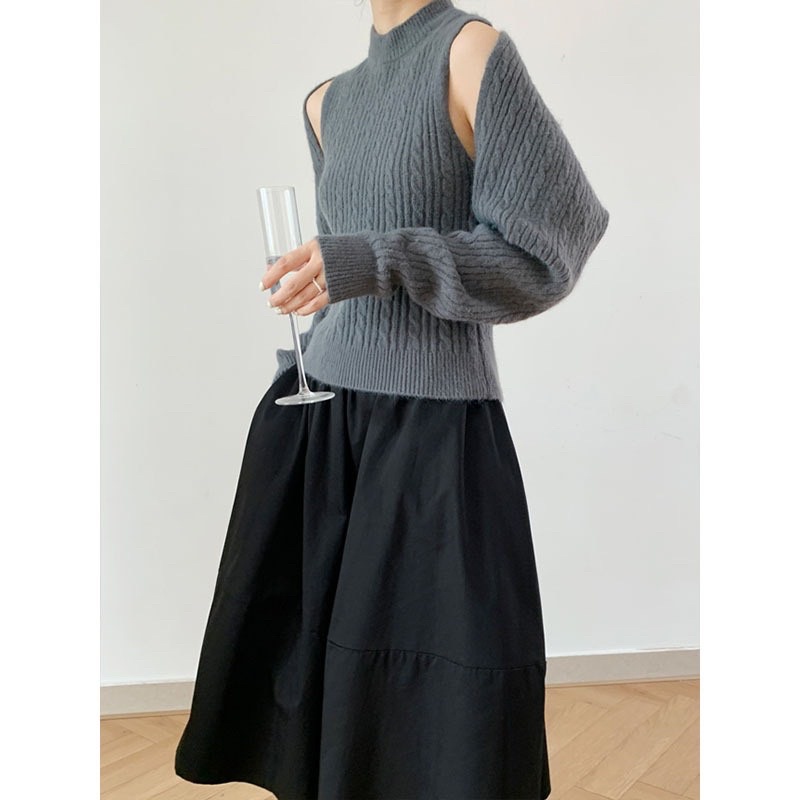 SET LEN ÁO BA LỖ KÈM ÁO KHOÁC CARDIGAN