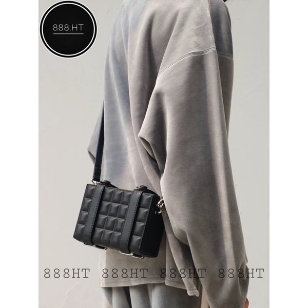 Túi đeo chéo nam nữ hộp chữ nhật màu đen unisex