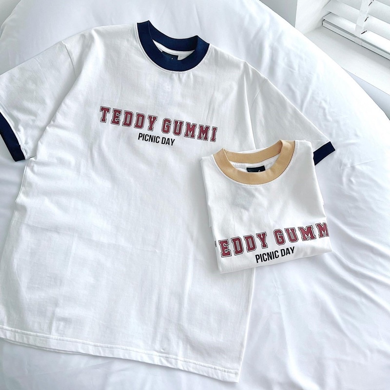 Áo thun tay lỡ unisex,thiết kế bo cổ nổi bật in hình Gummy