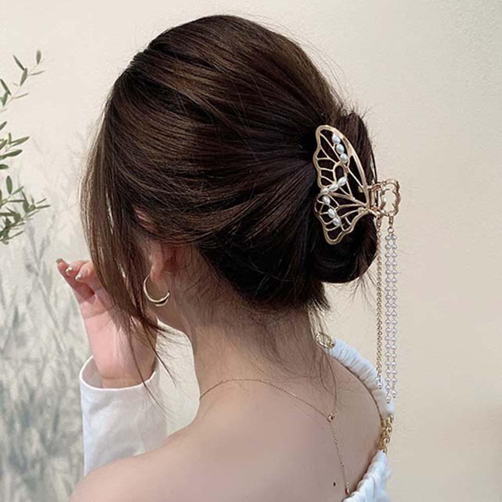 Kẹp Tóc Hình Bướm Dạng Dài Phong Cách Vintage Thời Trang