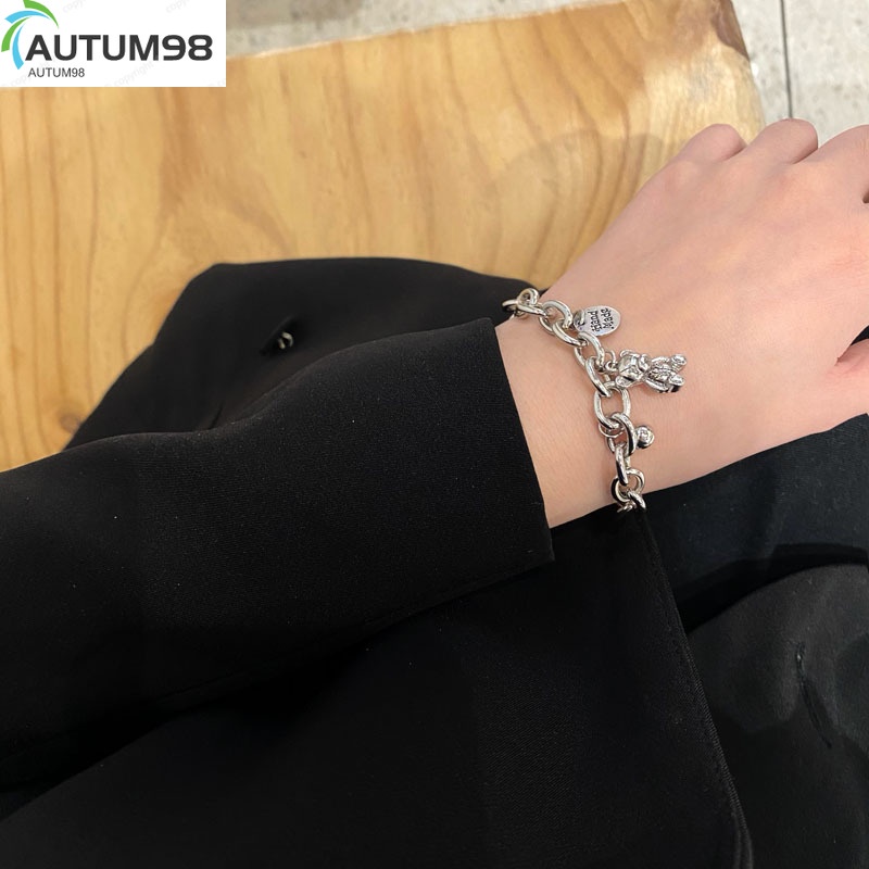 Autum98 Vòng Tay Kim Loại Mặt Hình Chú Gấu Dễ Thương Dành Cho Nữ (B1-1-1)