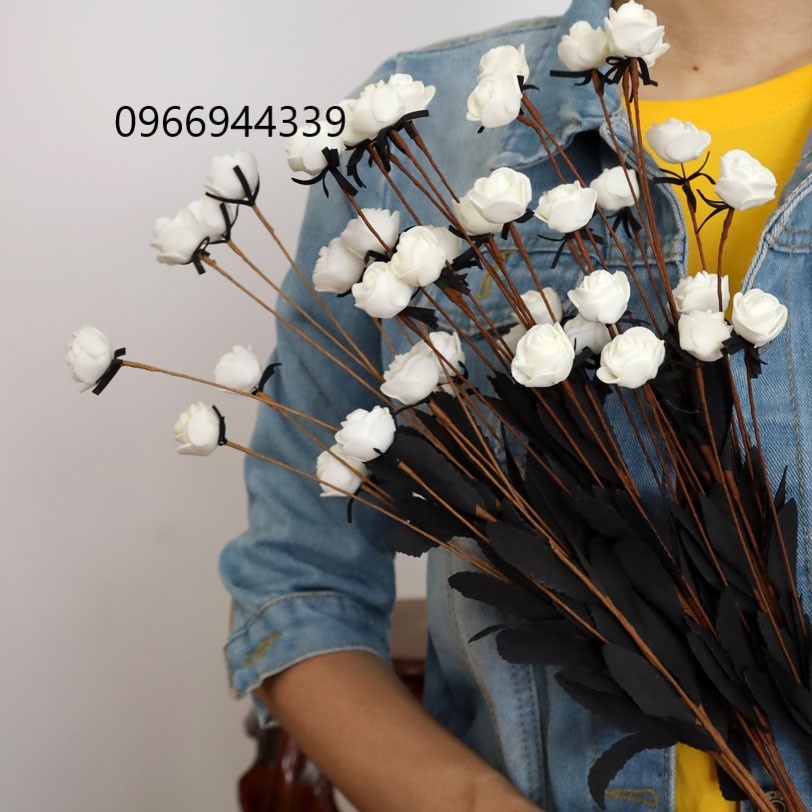 HOA HỒNG TỈ MUỘI, hoa hồng mini, hoa giả như thật - hoa trang trí