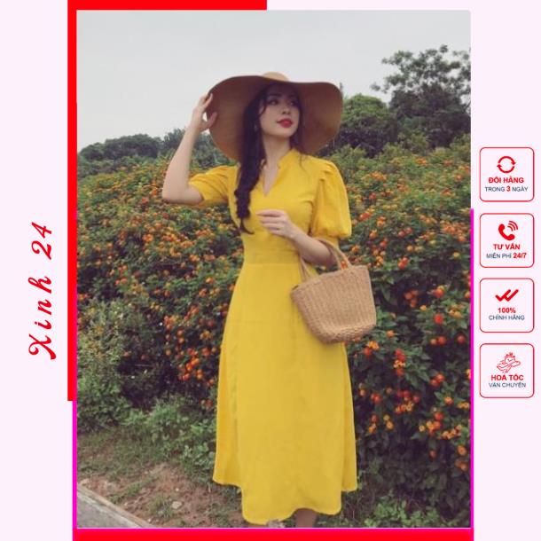 Đầm Váy Tay Phồng 3 Màu (Kèm Hình Thật) | BigBuy360 - bigbuy360.vn