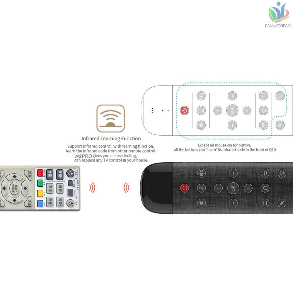 Bàn phím không dây Chuột bay kiêm bàn phím mini không dây Wechip W2 Pro điều khiển từ xa bằng giọng nói 2.4G có mic cho