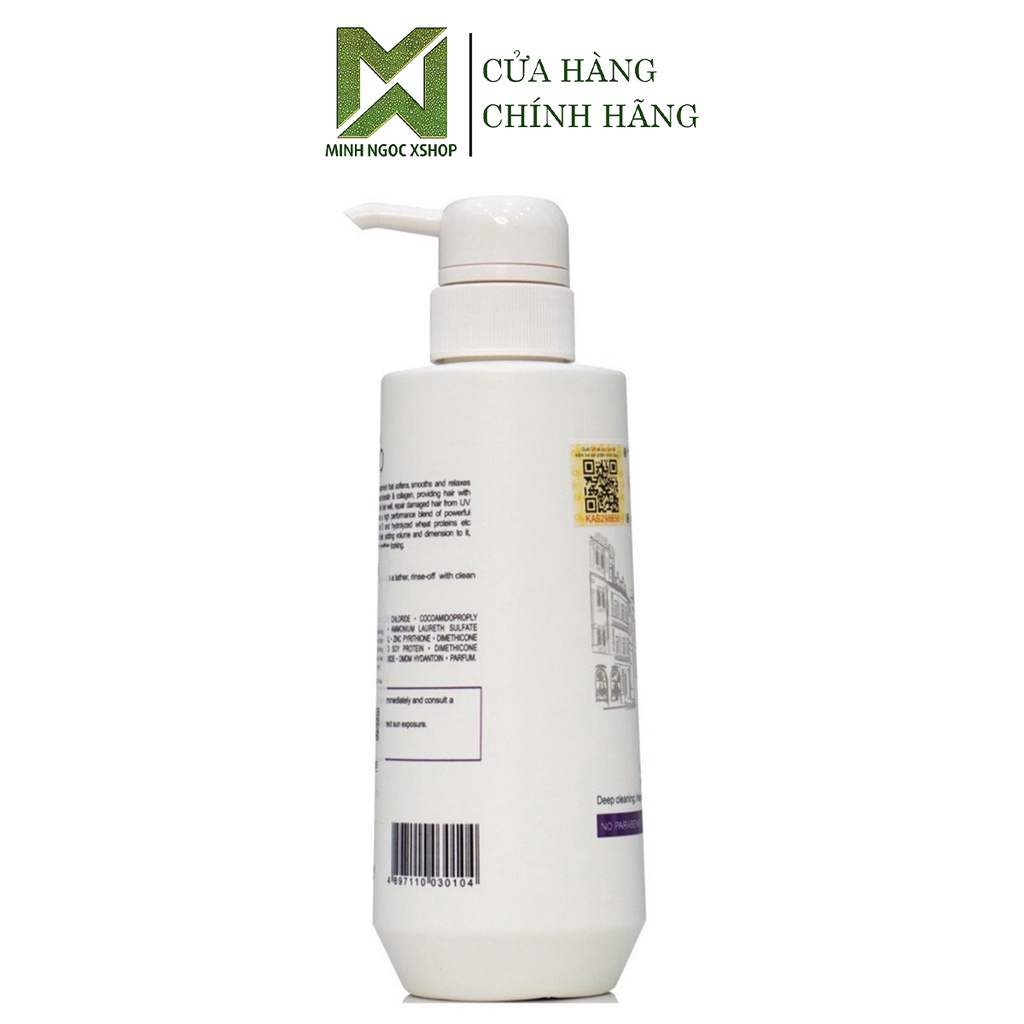 Dầu gội PALLAMINA MOISTURIZE &amp; SMOOTH SHAMPOO 400ml phục hồi siêu mượt chuẩn salon ngay tại nhà