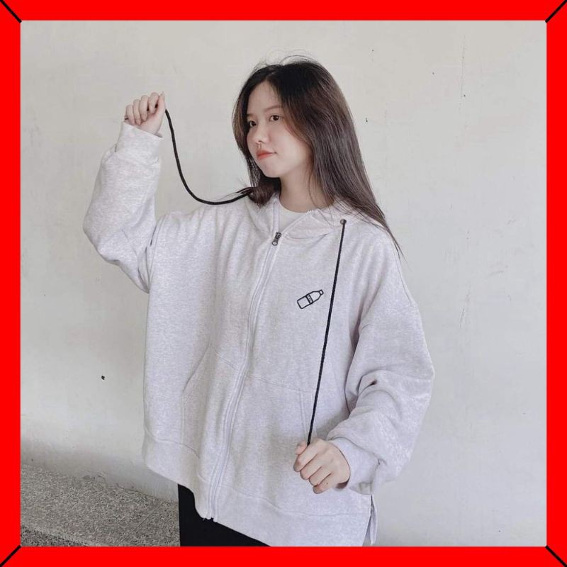 (FREESHIP) ❤ ÁO KHOÁC NỈ HOODIE. ÁO HOOIDE THÊU BÌNH SỮA NAM NỮ