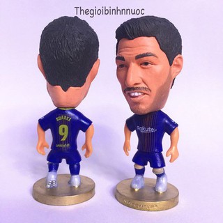 Móc khóa cầu thủ bóng đá luis suarez cực chất dây đan đen k120