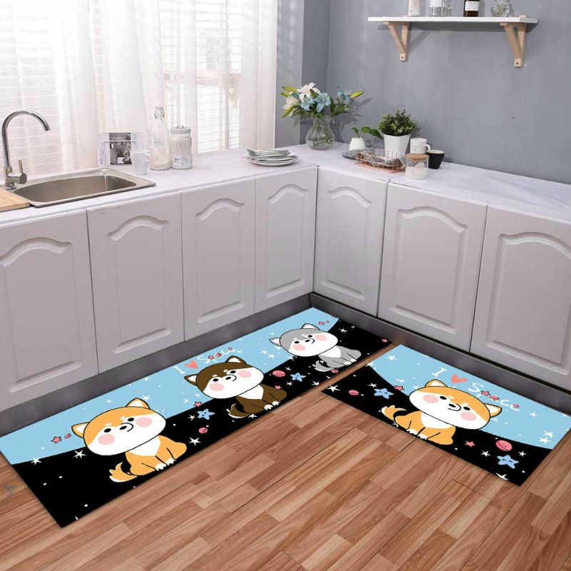 Thảm Bếp Chống Trơn Trượt - Thảm dài Chùi Chân Lau Chân Siêu Thấm Hút Nước In 3d cao cấp