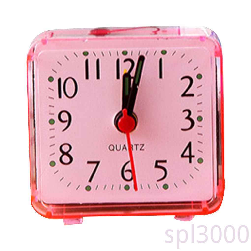 Đồng hồ báo thức mini hình vuông trong suốt cho bé