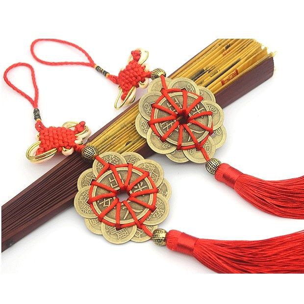 Chuỗi đồng tiền xu Mai hoa thập toàn Phong thủy Tài lộc (bằng đồng nguyên chất) | BigBuy360 - bigbuy360.vn