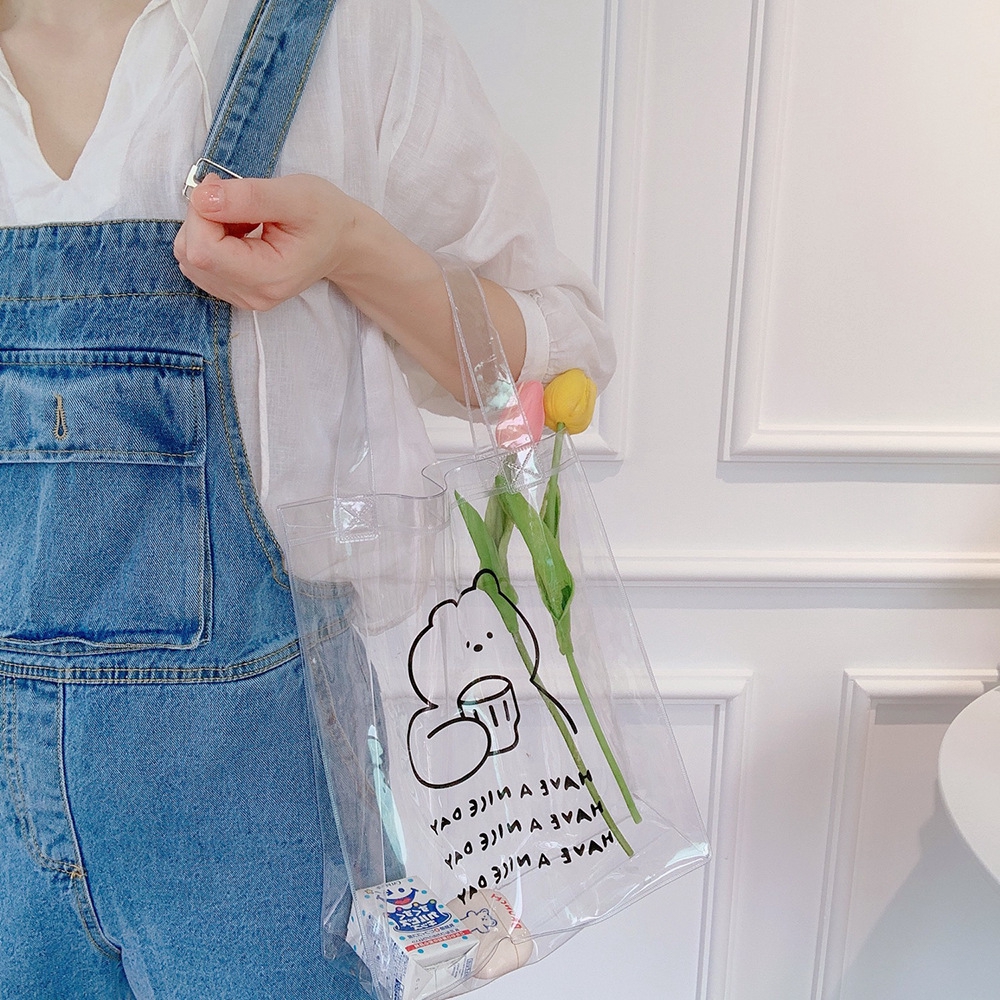 Túi xách thời trang trong suốt họa tiết dễ thương dành cho nữ | BigBuy360 - bigbuy360.vn