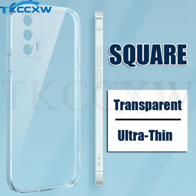 Ốp Điện Thoại Silicon Trong Suốt Hình Vuông Cho Realme 7 GT Neo3 2 2T GT2 Pro GT Master Narzo 10A 20 30A 30