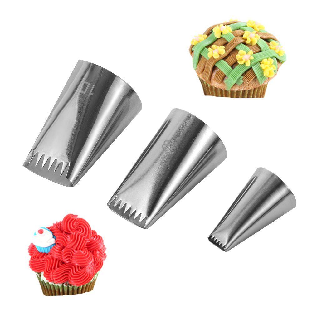 Set 1 / 3 Đuôi Bắt Bông Kem Trang Trí Bánh Bằng Thép Không Gỉ