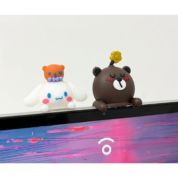 Búp bê hoạt hình trang trí màn hình laptop/điện thoại xinh xắn