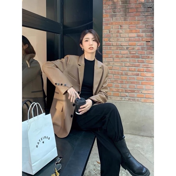 Áo blazer da cho nữ