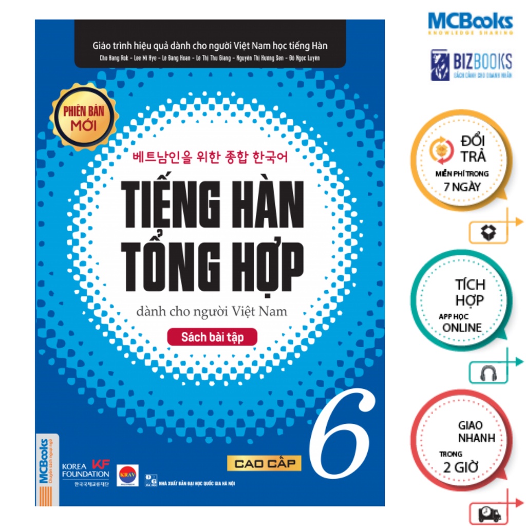 Sách - Combo Tiếng Hàn Tổng Hợp Dành Cho Người Việt Nam - Cao Cấp 5 và 6 sách bài học và bài tập ( bản màu ) Mcbooks