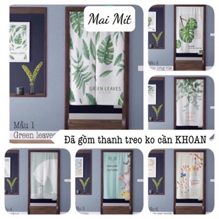 Rèm cửa IN HOA kiểu Nhật loại 2 MẢNH (Đã bao gồm thanh treo rèm)