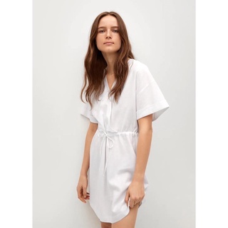 Đầm linen đắp chéo