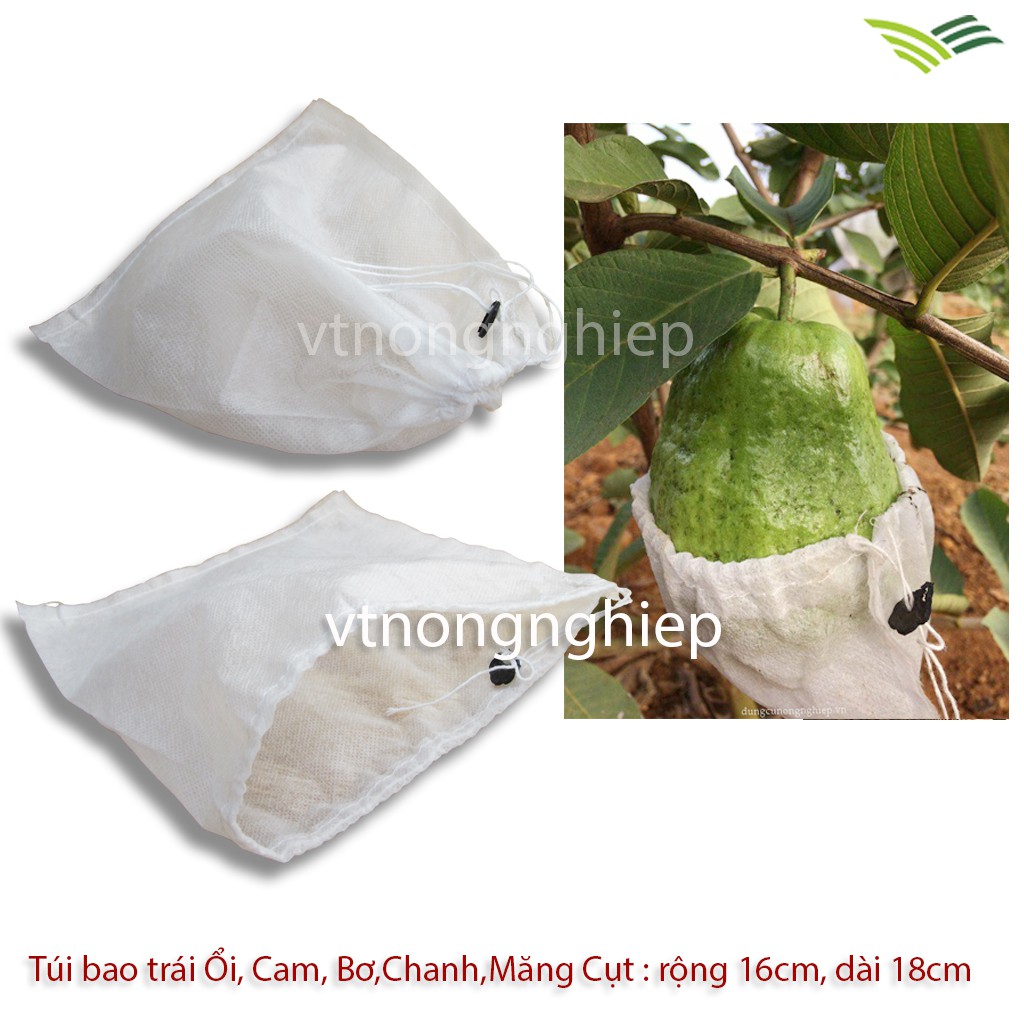 100 Túi bao Ổi, Cam, Na, Vú Sữa, kích thước 16x18cm, vải không dệt, túi bọc trái cây phòng ngừa sâu bệnh phá hoại