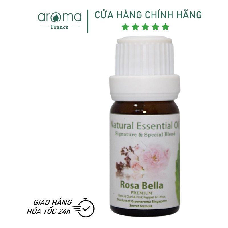 Tinh Dầu Xông Thiên Nhiên Aroma Hoa Hồng Tiêu Rose Bella Essential Oil 10ml