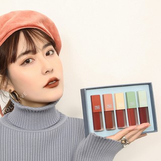 Set 5 son kem hộp vuông Hold Live orchid love matte lip nội địa Trung HL270